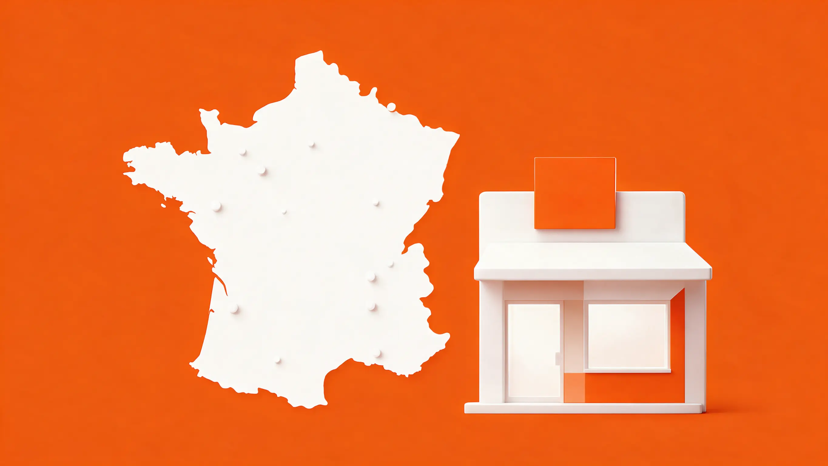 Carte de France illustrée et boutique