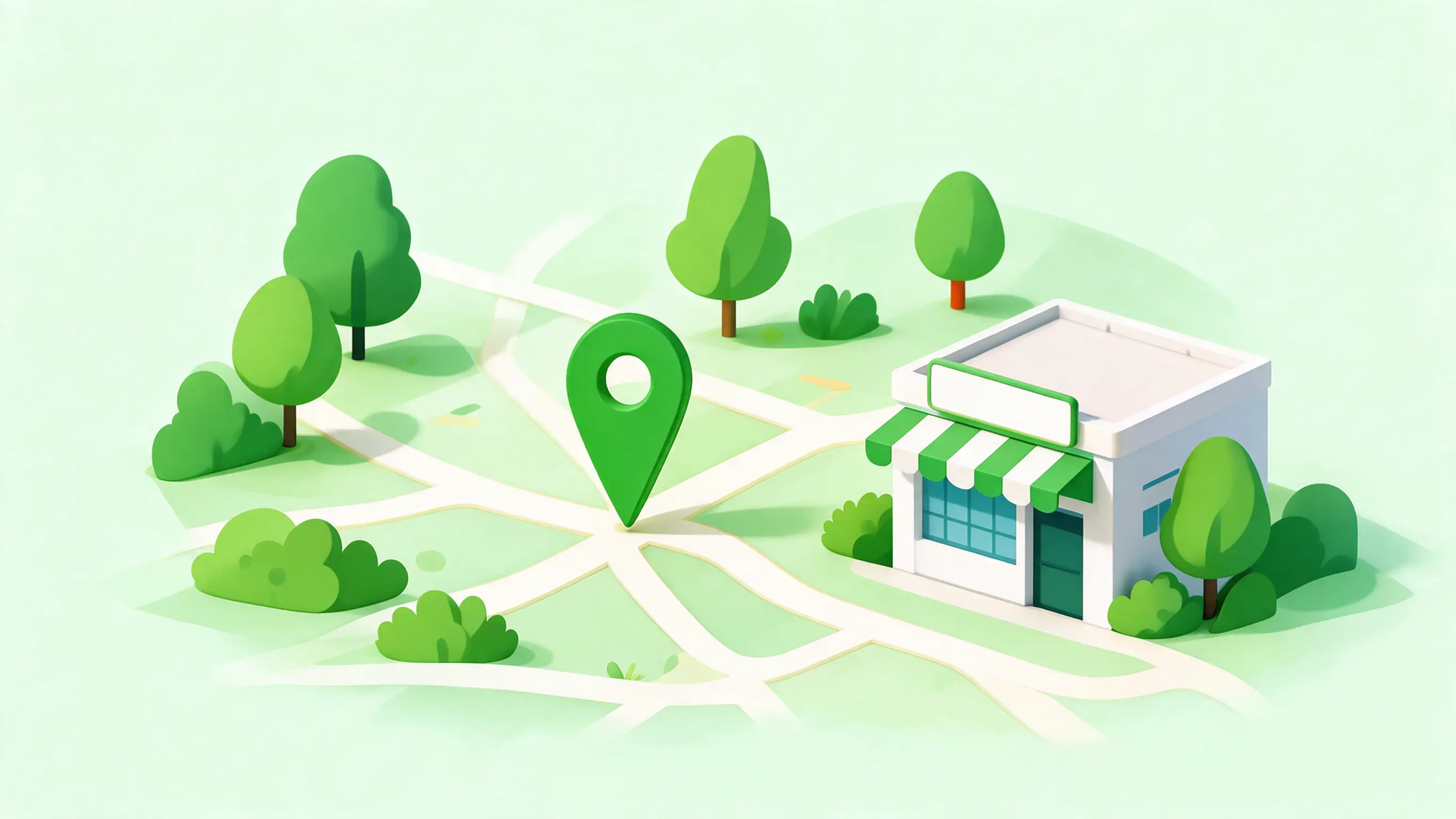 Carte illustrée avec boutiques